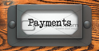 Payments - Concept on Label Holder.