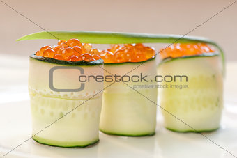 rolls of fresh cucumbers