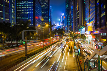 Hong Kong traffic at night 