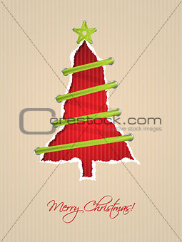 Ripped paper christmas card design