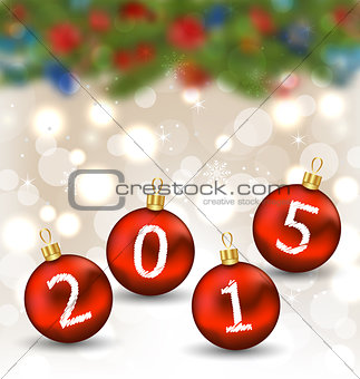Happy new year in hanging glass ball