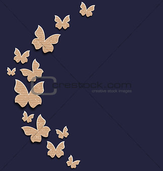 Holiday card with carton paper butterflies