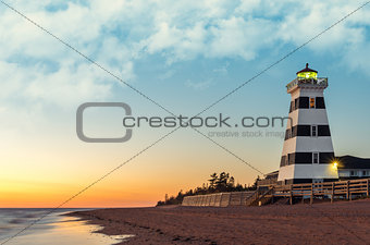 West Point Lighthouse at Sunset