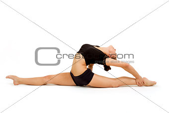 Young professional gymnast woman