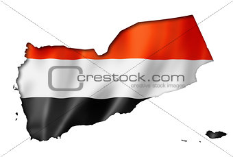 Yemen flag map