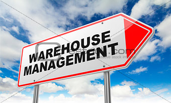 Warehouse Management on Red Road Sign.