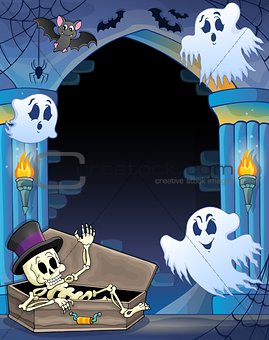 Wall alcove with Halloween theme 1