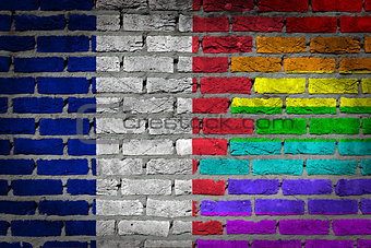 Dark brick wall - LGBT rights - France