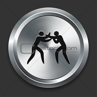 Boxing Icon on Metallic Button Collection