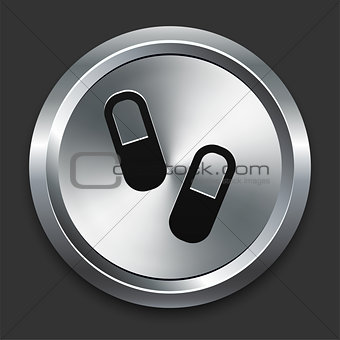 Pill Icon on Metallic Button Collection