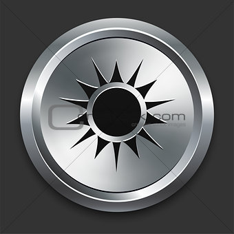 Sun Icon on Metallic Button Collection