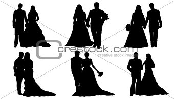 wedding couple silhouettes