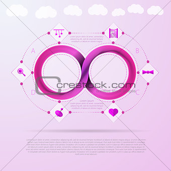 Vector infographic for baby things store with Mobius ribbon
