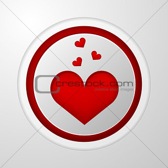 Vector icon for blog. Red heart