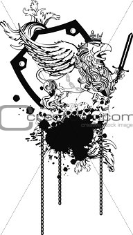 gryphon tattoo tshirt isolated coat of arms0