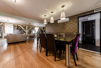 Luxury interior of modern dining room