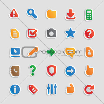 Sticker icons for interface