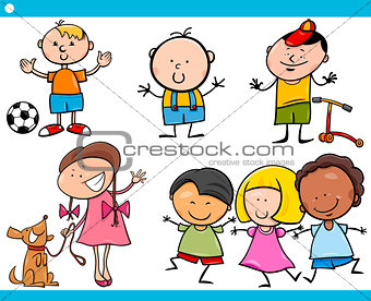 cute little children cartoon set
