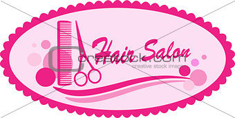pink hair salon symbol