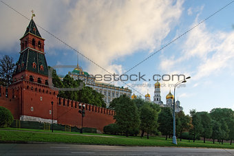 View to Kremlin from Moscow river quay