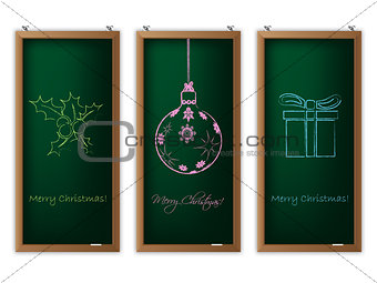 Christmas label set with christmas decorations