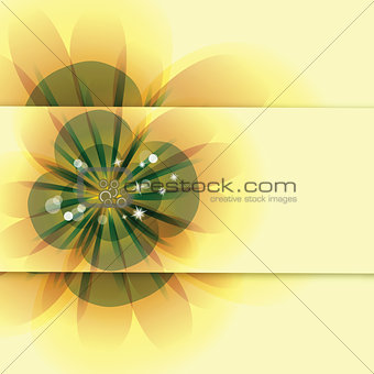 Flowers on the greeting card.