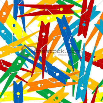Seamless pattern with clothes pegs