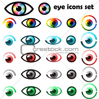 Set of eyes icons and symbols
