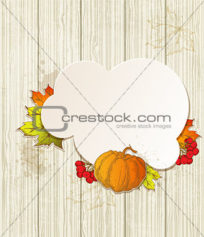 Background with pumpkin and leaves