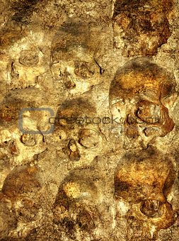 Background with human skulls 