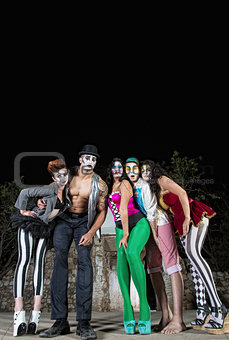 Five Cirque Clowns