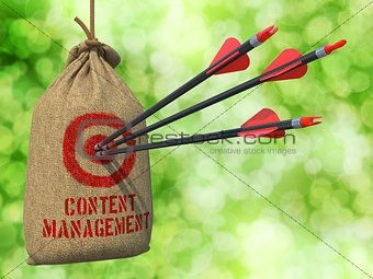 Content Management - Arrows Hit in Red Target.