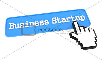 Business Startup Button with Hand Cursor.