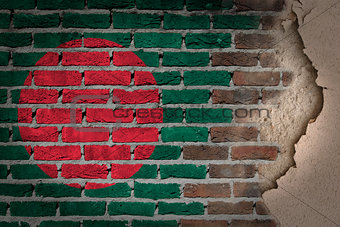 Dark brick wall with plaster - Bangladesh