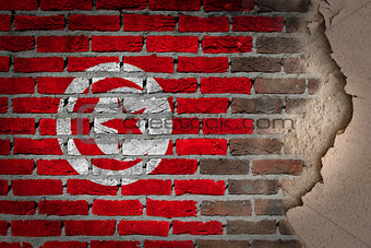 Dark brick wall with plaster - Tunisia