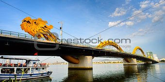 Dragon bridge cross Han river at Danang city
