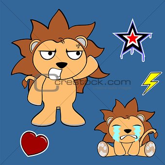 cute lion cartoon sticker set8
