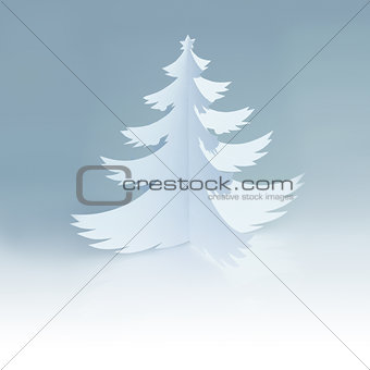 White Handmade Paper Christmas Tree