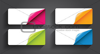 Banners with Different Corner and Place for Text. Vector Illustr