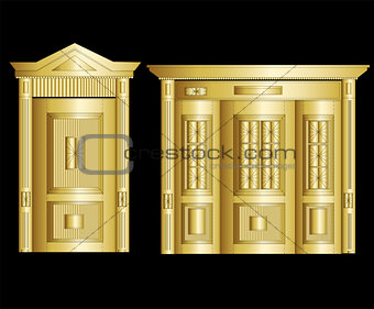 Golden Vault Door. Vector Illustration art cute