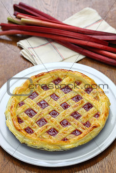 homemade rhubarb pie