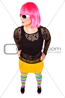 fashion woman in bright outfit