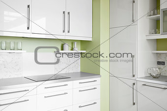 Simple kitchen in white colors