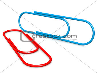 Blue red paper clip