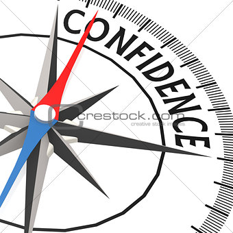 Compass with confidence word