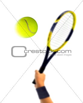Tennis Serve over White