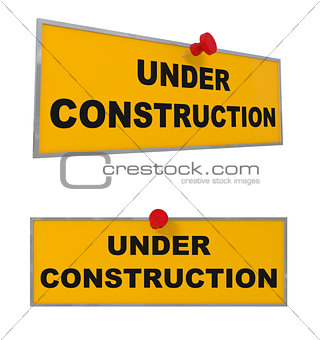 Under Construction sign isolated on white