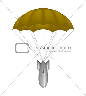 Bomb at brown parachute