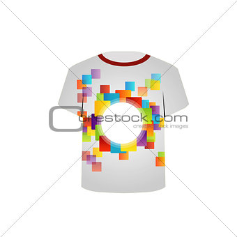 Printable tshirt graphic- colorful shapes