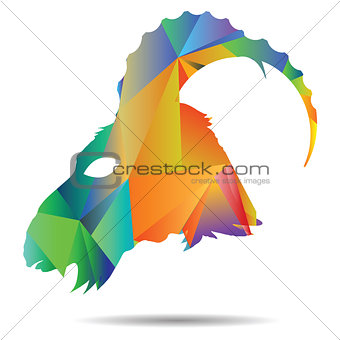 polygonal silhouette of goat